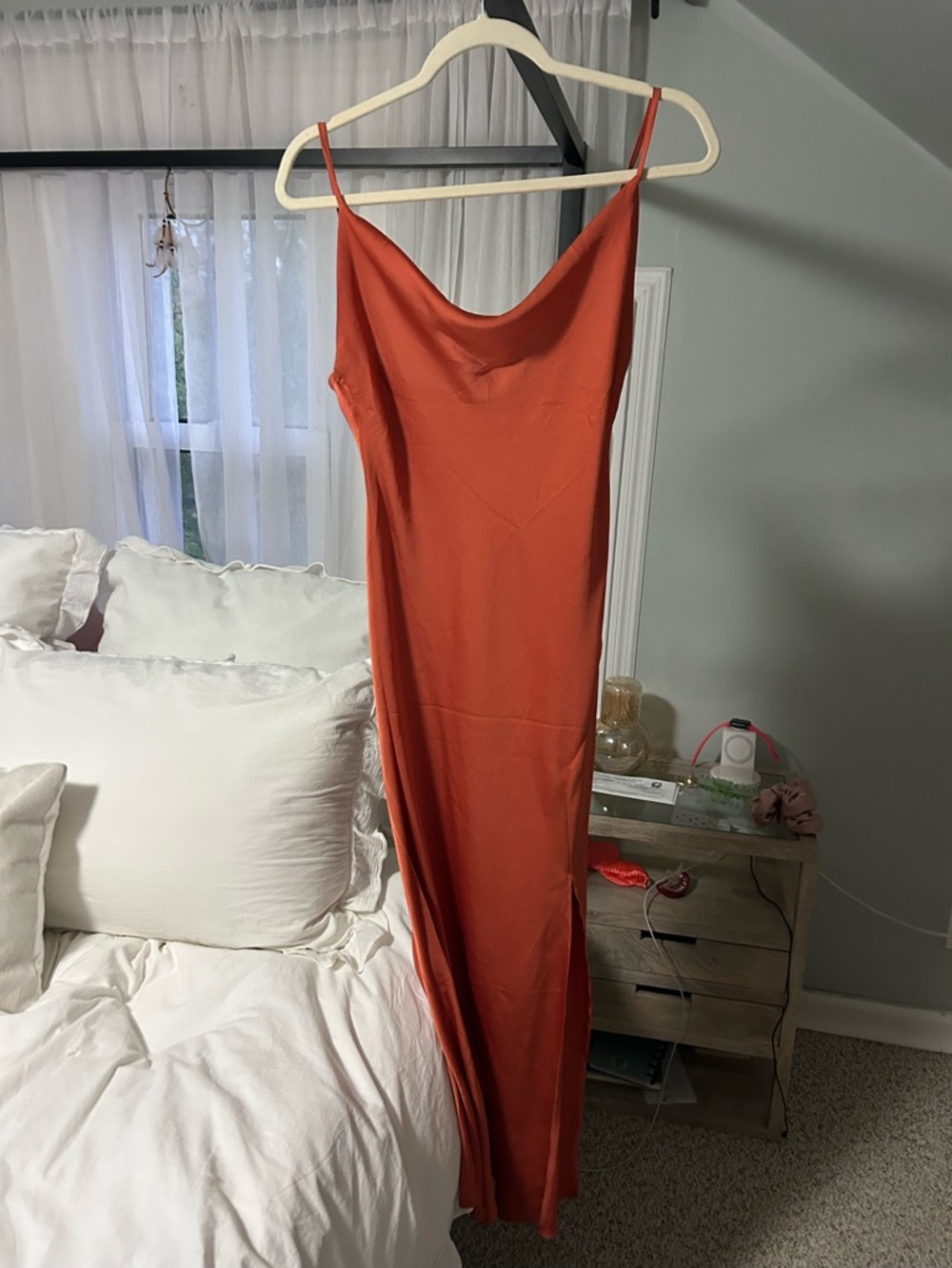 Slip Maxi Dress in Rust Orange
